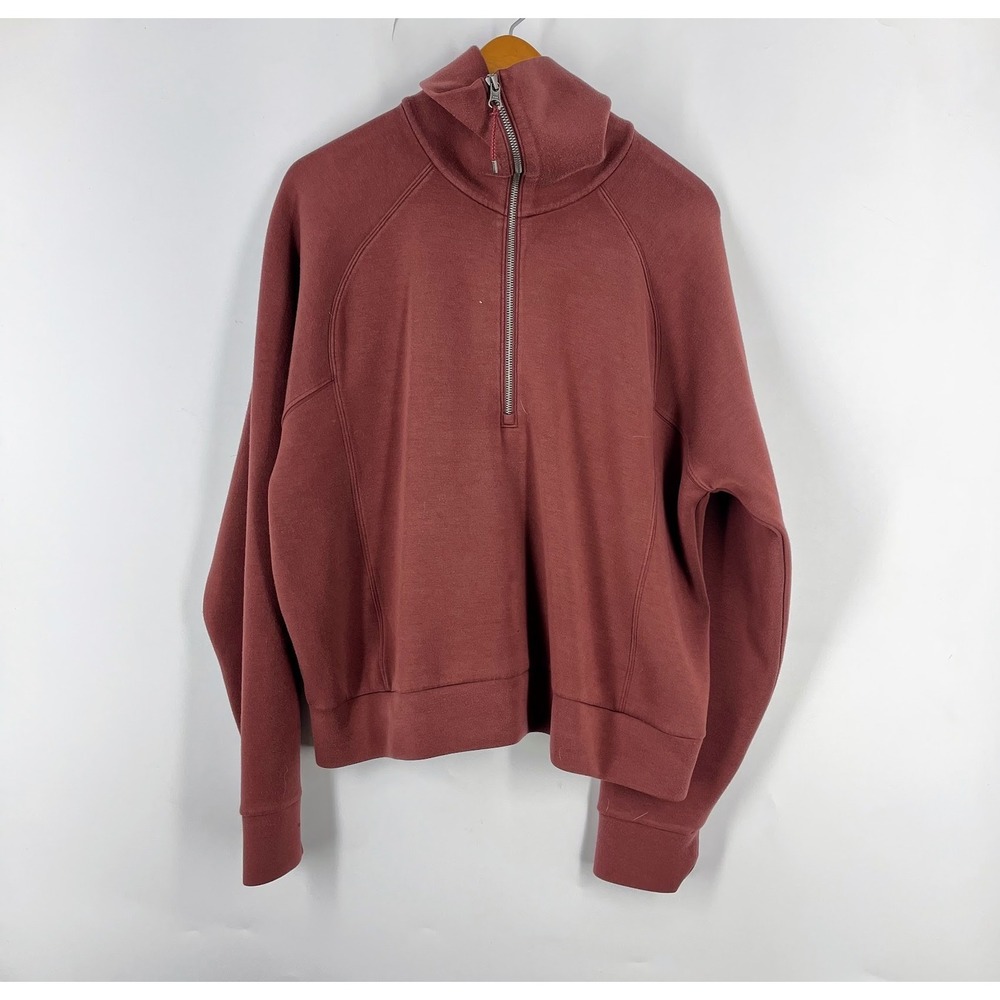 Spanx AirEssentials Oversized Half-Zip Hoodie Funnel Neck Pullover Size XL